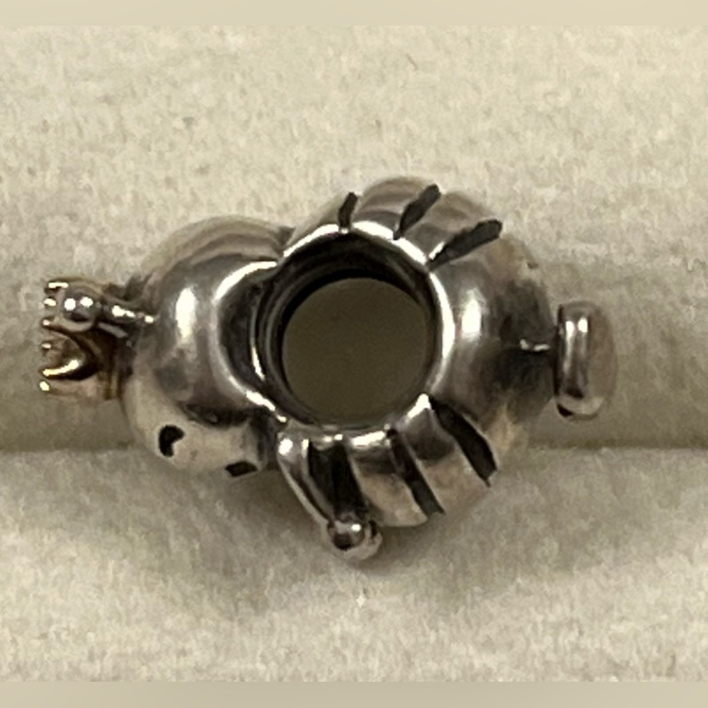 👑🐝Pandora Retired Sterling Silver Queen Bee Bead With 14K Gold Crown - Picture 6 of 11